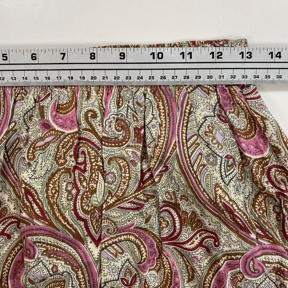 220 Hickory Womens A-Line Maxi Skirt Paisley Floral Print Pink Brown Size M - Picture 7 of 11
